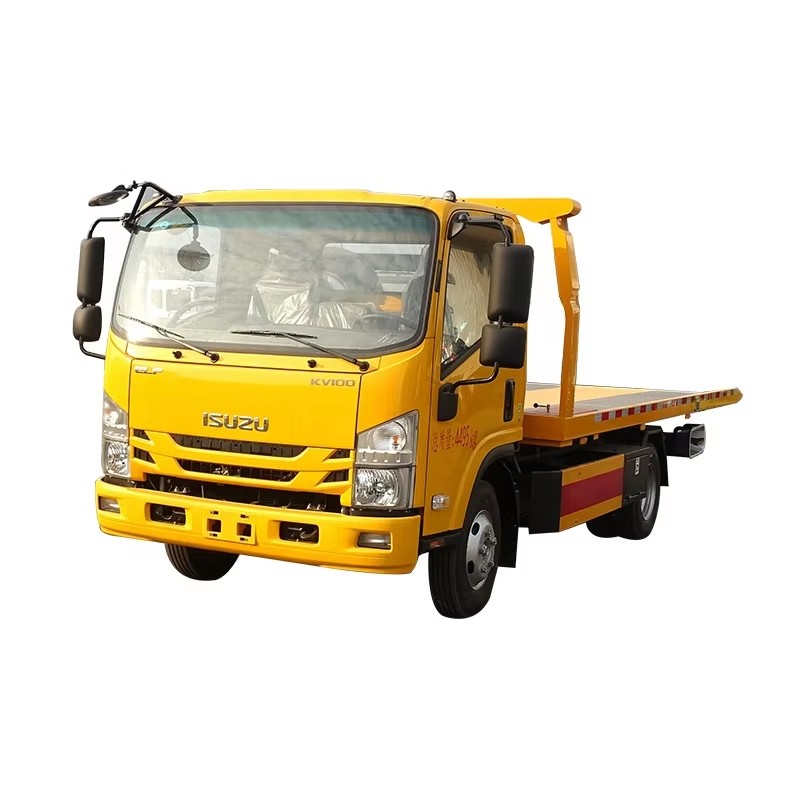 1SUZU ELF KV100 Flatbed Wrecker Towing Truck 4x2 Road Rescue Wrecker Truck for Sale