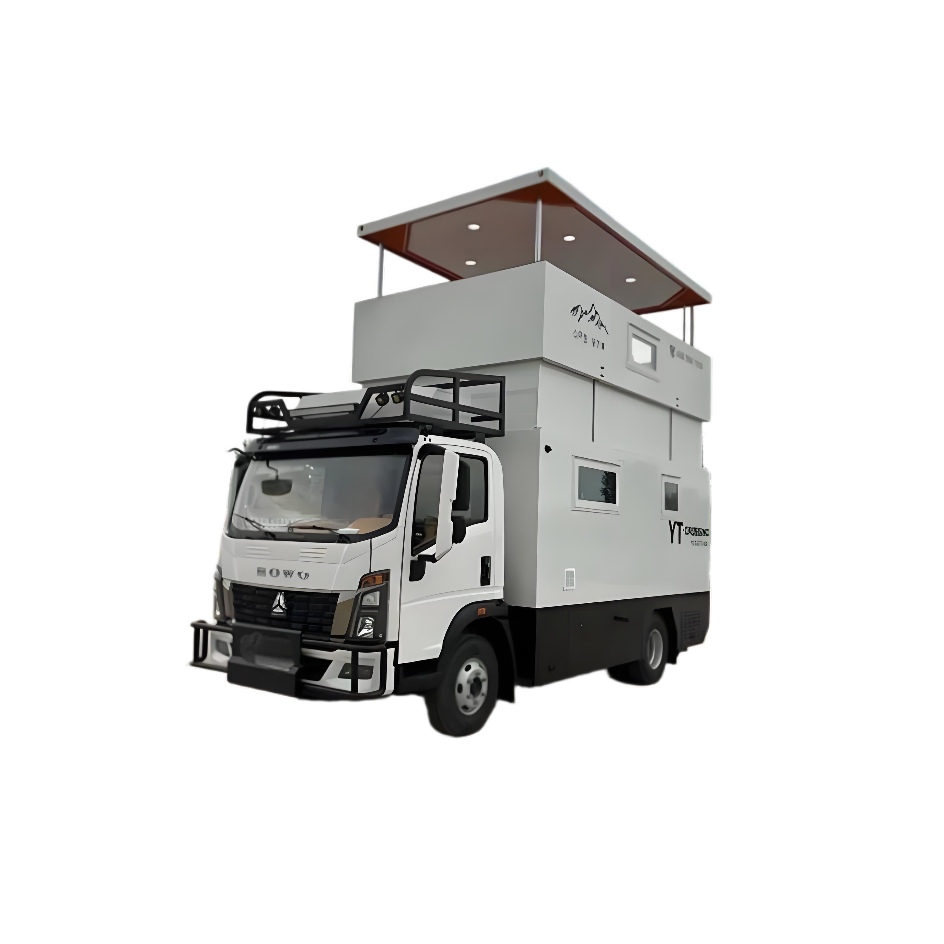 Two Floors POP-UP RV HOWO 4X2 4X4 Outdoor Travel Camping Truck Recreational Vehicle RV
